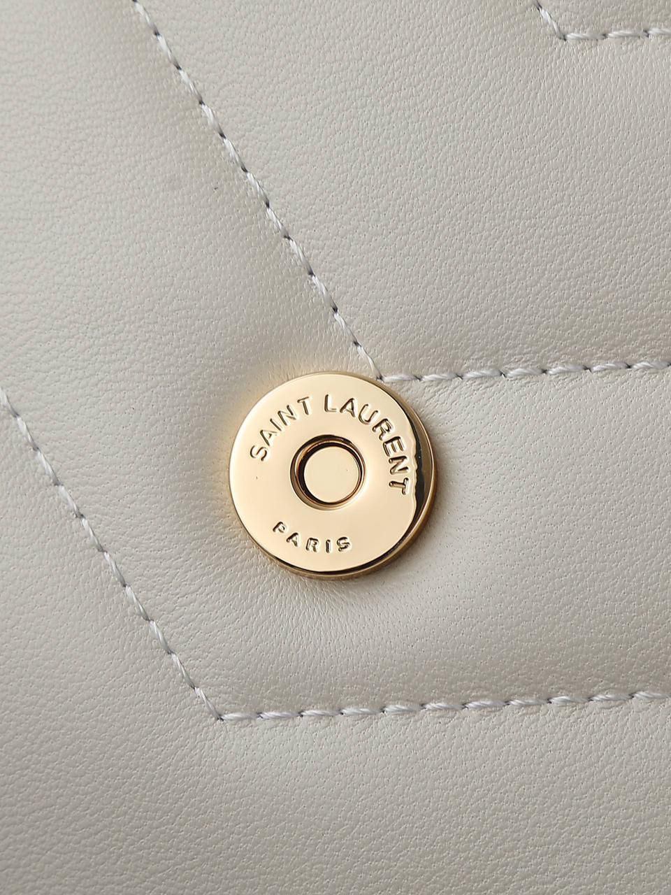 YSL “Luxe Ivory Quilted Chain Bag”