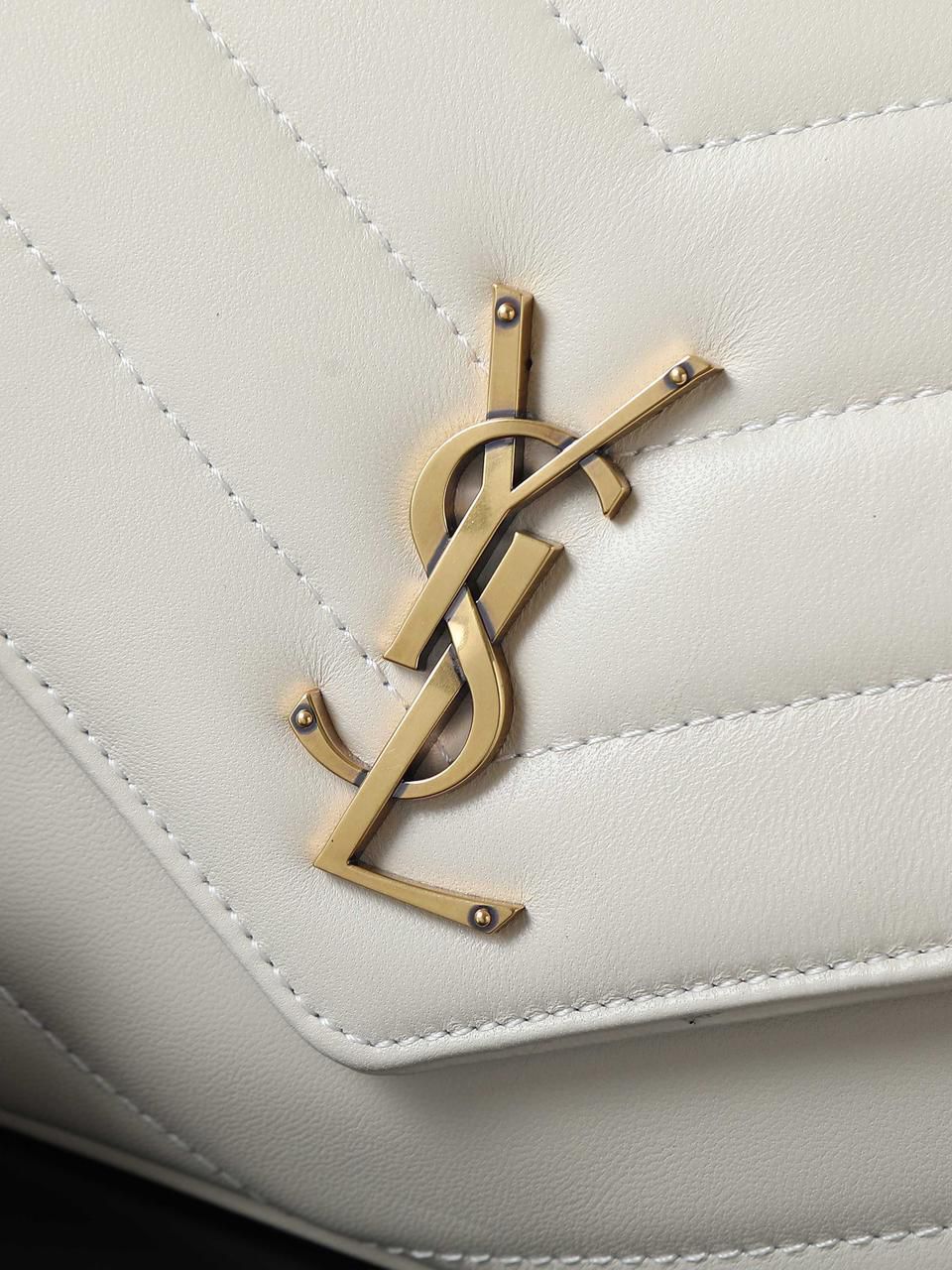 YSL “Luxe Ivory Quilted Chain Bag”