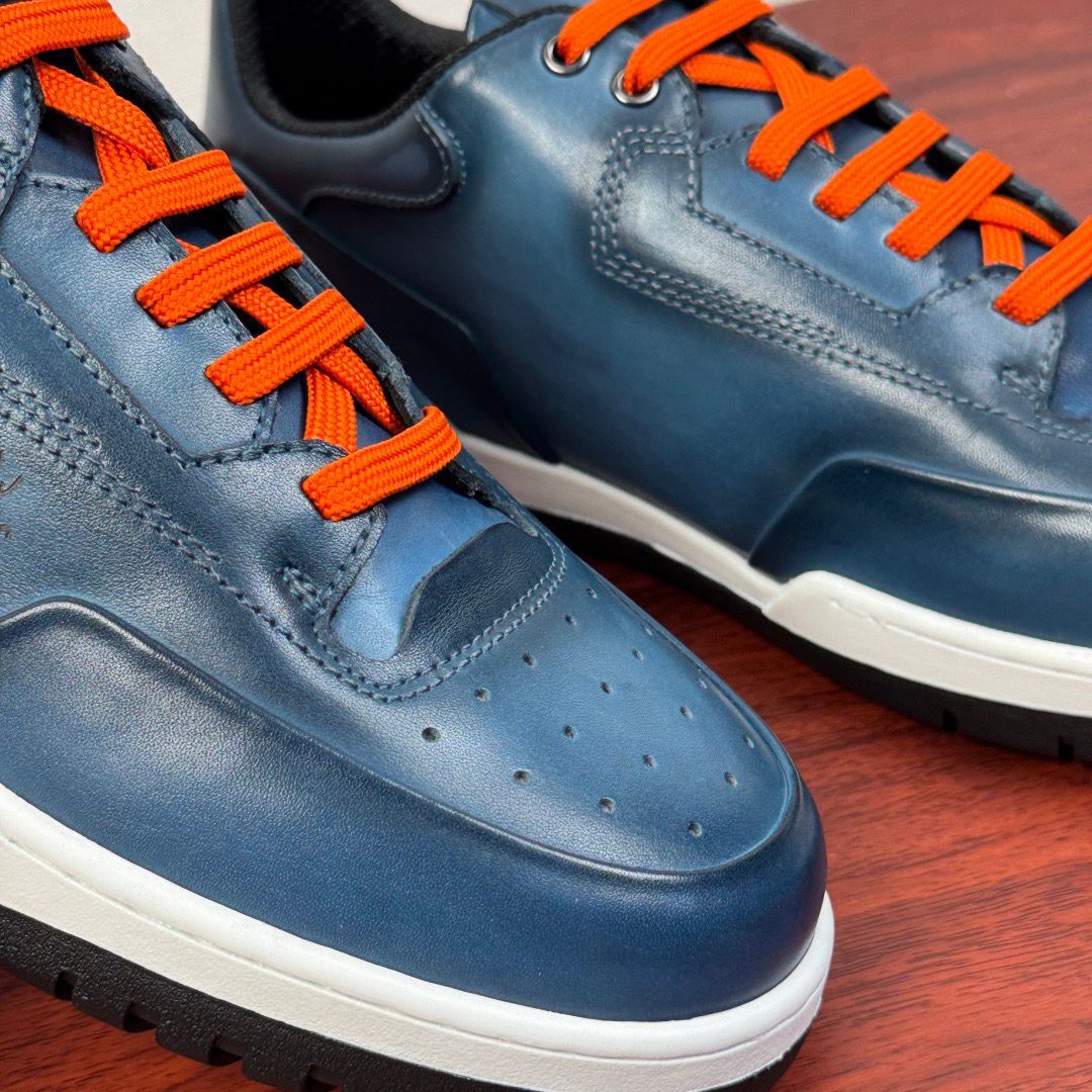 BERLUTI 👟 SHOES Urban Steel Orange Lace Sneakers
