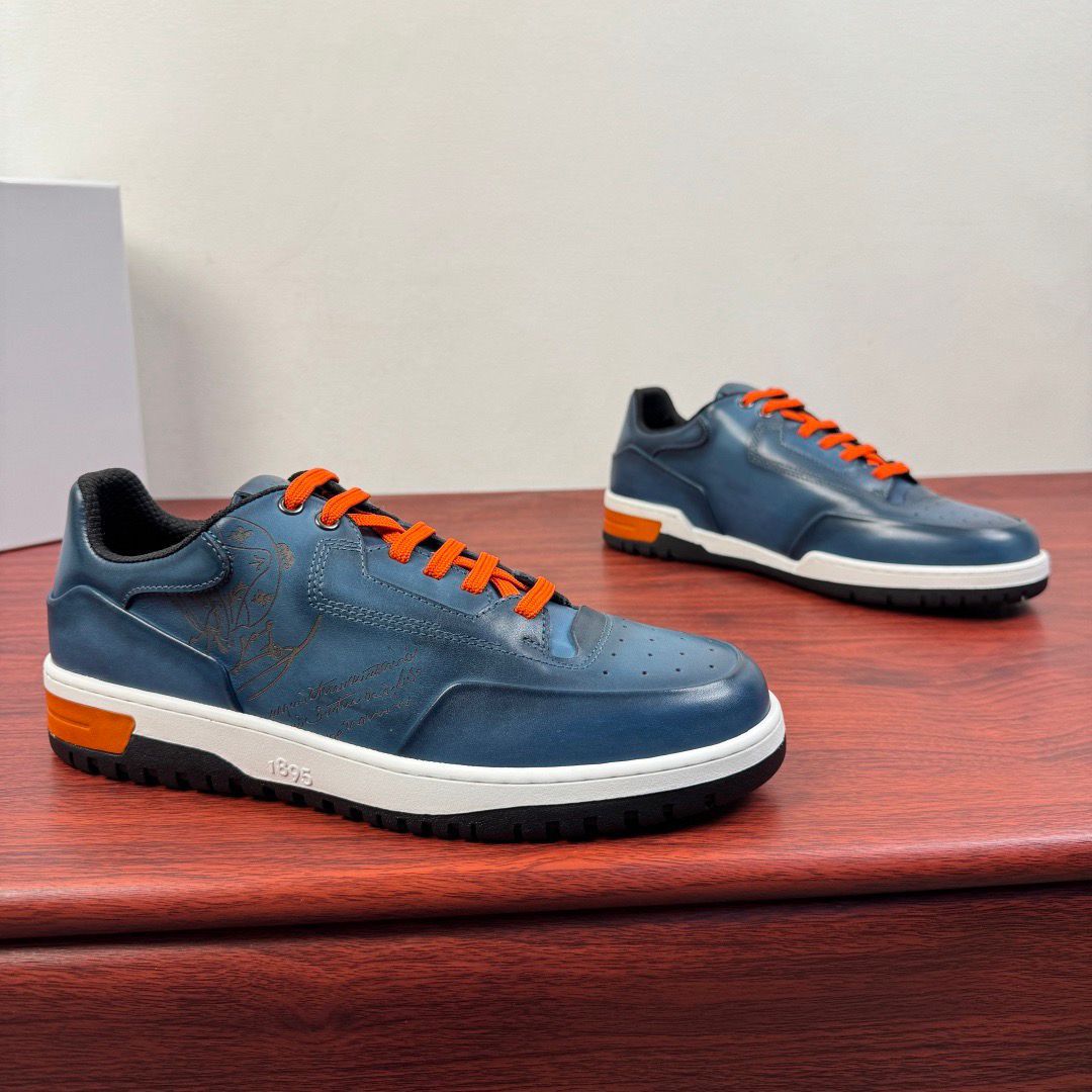 BERLUTI 👟 SHOES Urban Steel Orange Lace Sneakers