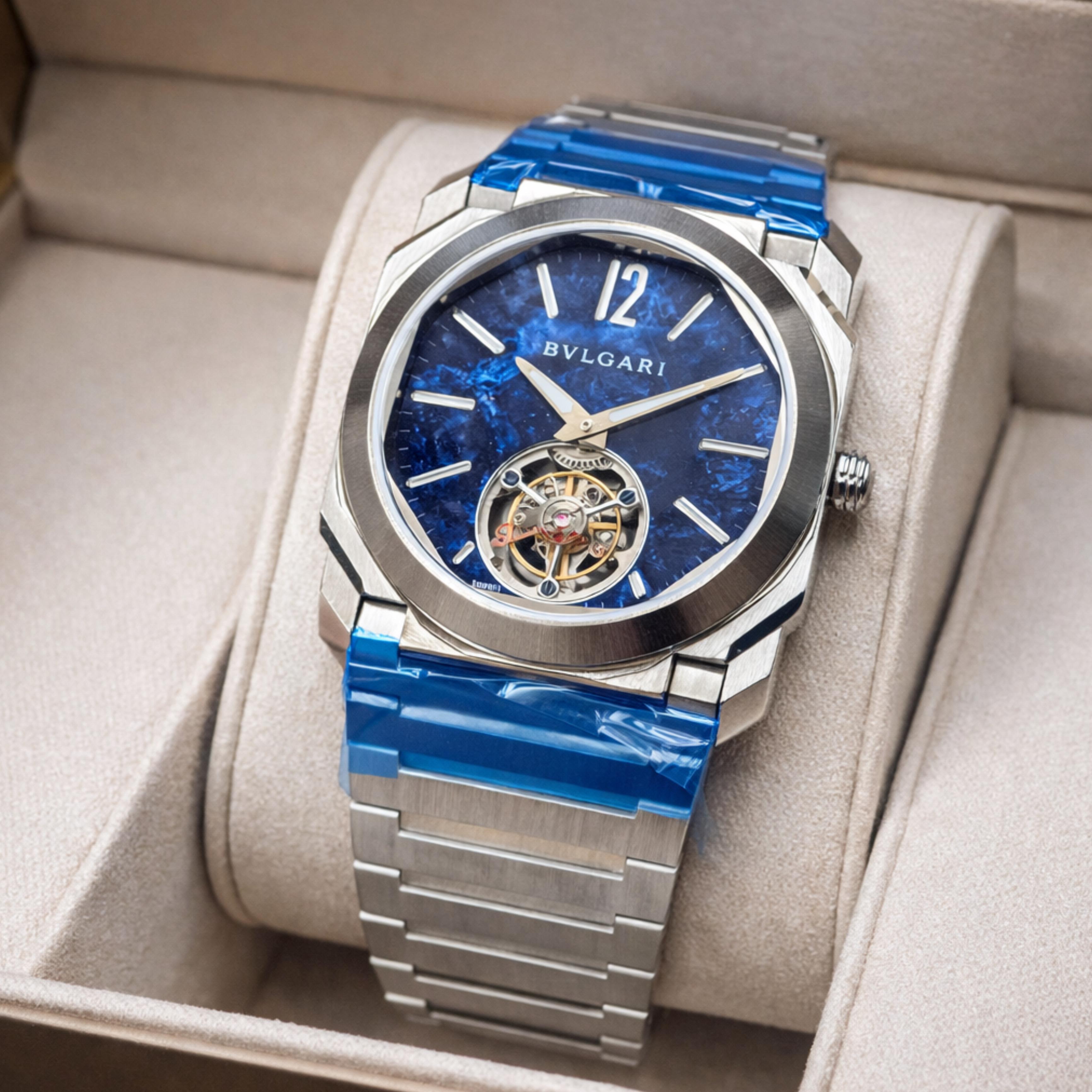 Royal Blue Tourbillon Steel Watch