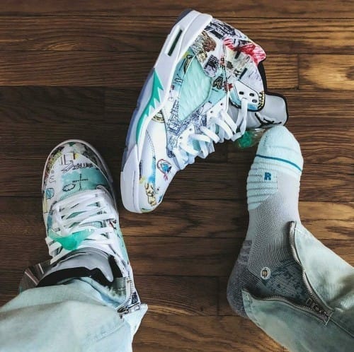 Jordan Retro 5 Wings (Glow In Dark+Reflective)