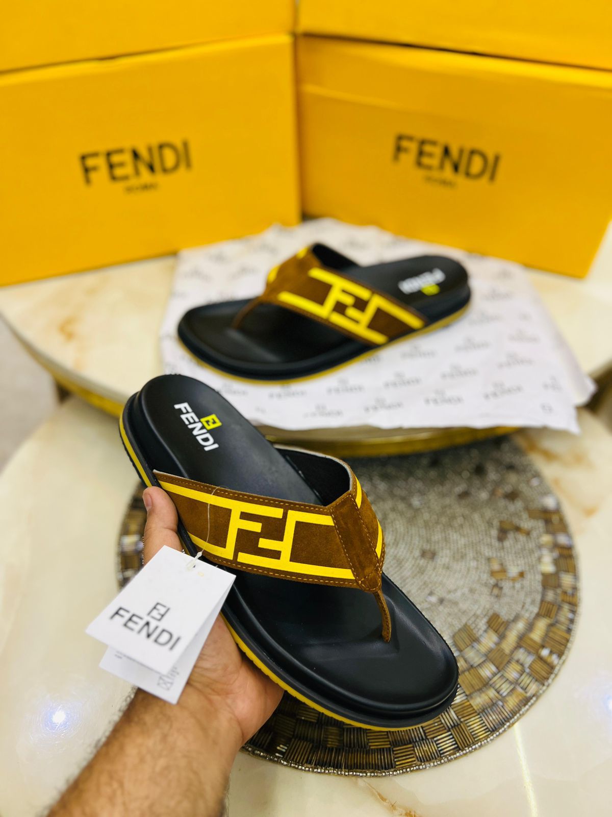Fendi Luxe Logo Comfort Flip Flops