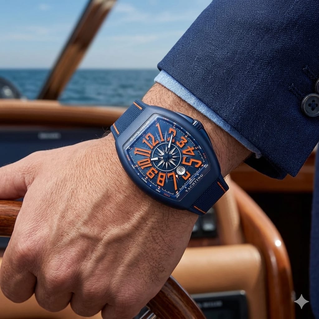 FRANCK MULLER VANGUARD YACHTING BLUE CERAMIC