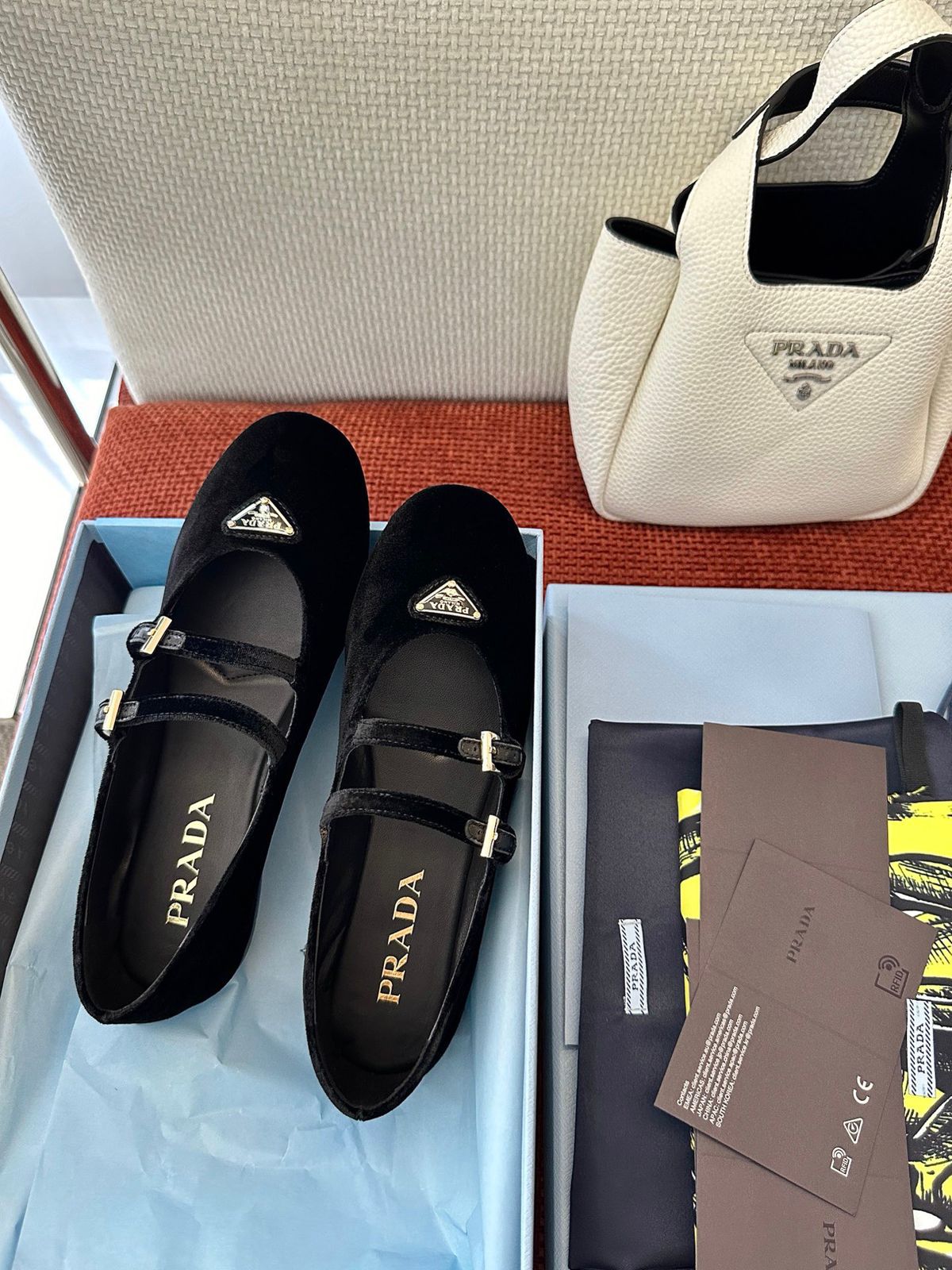 Prada Women's Velvet Ballerinas