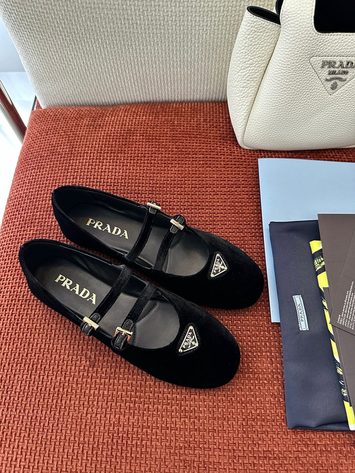Prada Women's Velvet Ballerinas