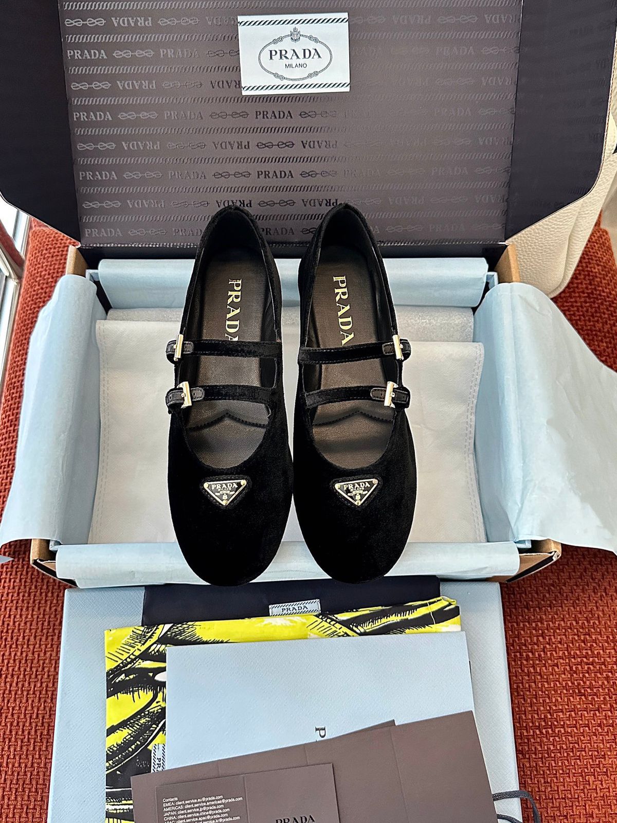 Prada Women's Velvet Ballerinas
