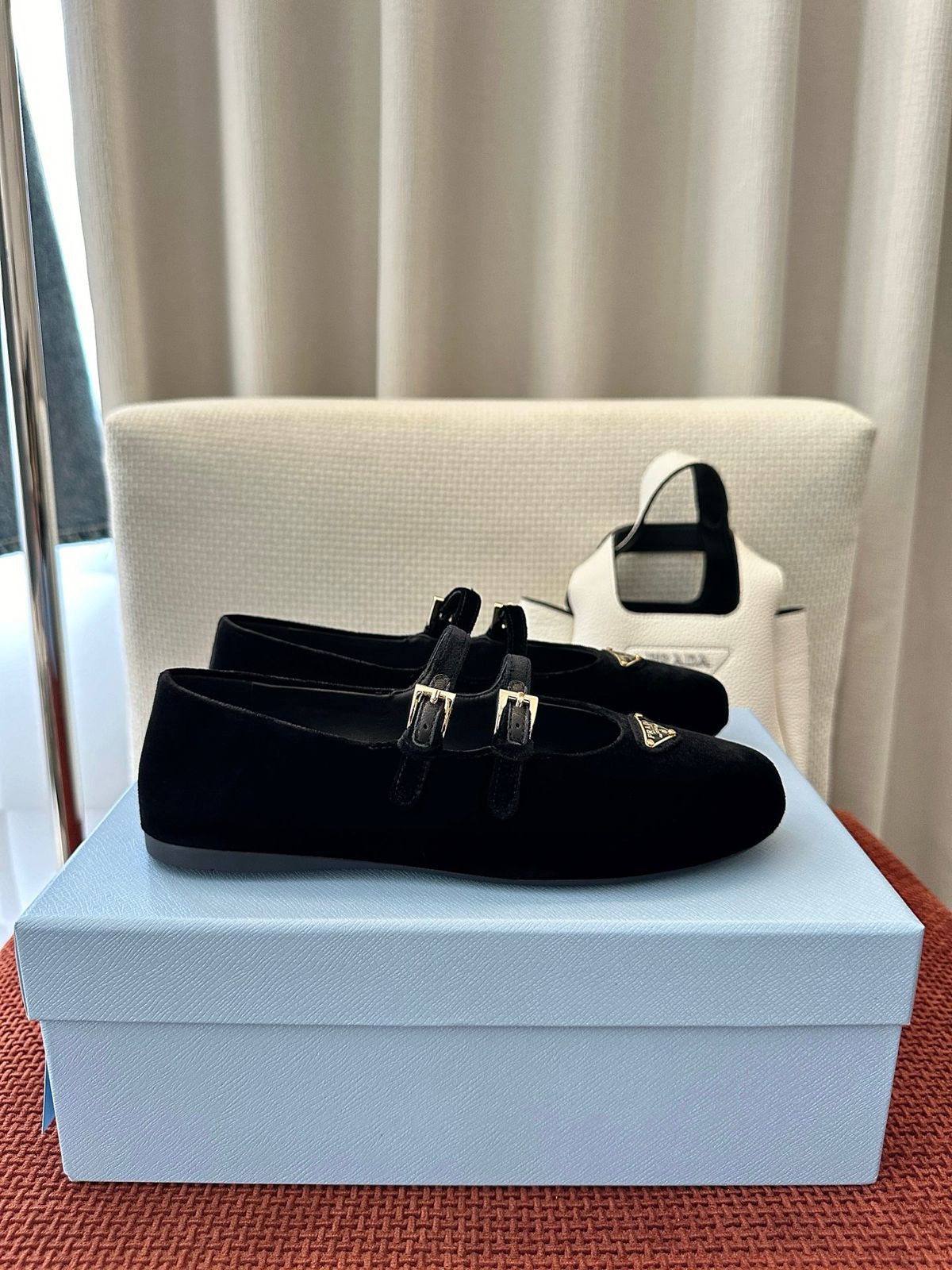 Prada Women's Velvet Ballerinas