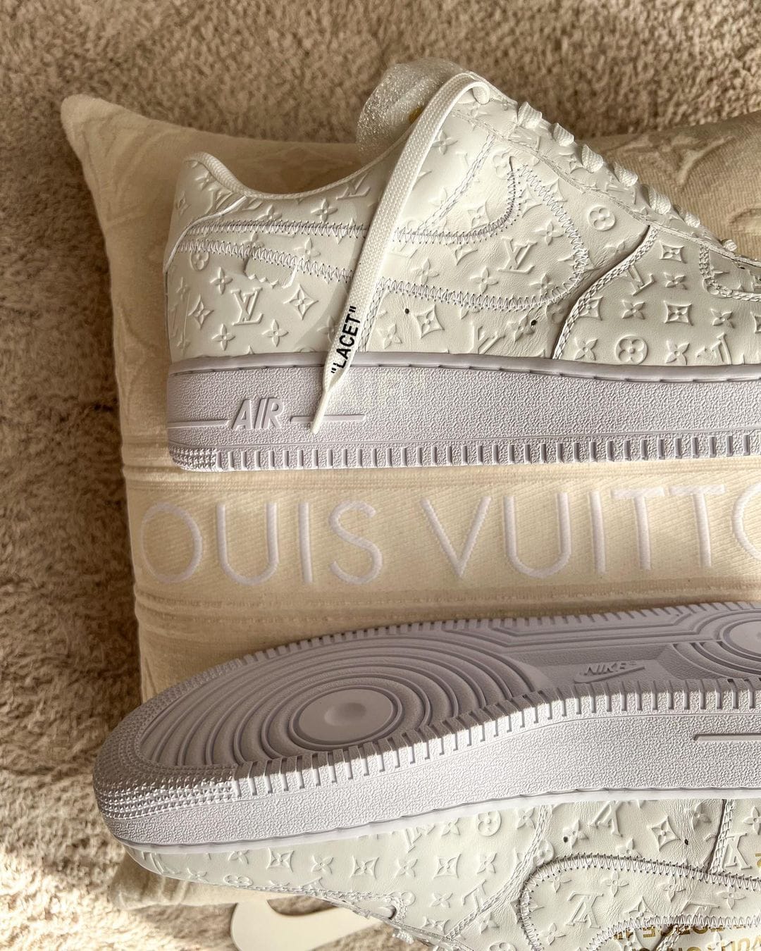Louis Vuitton x Nikee Virgil Abloh Damier Azur Monogram X AirForce 1