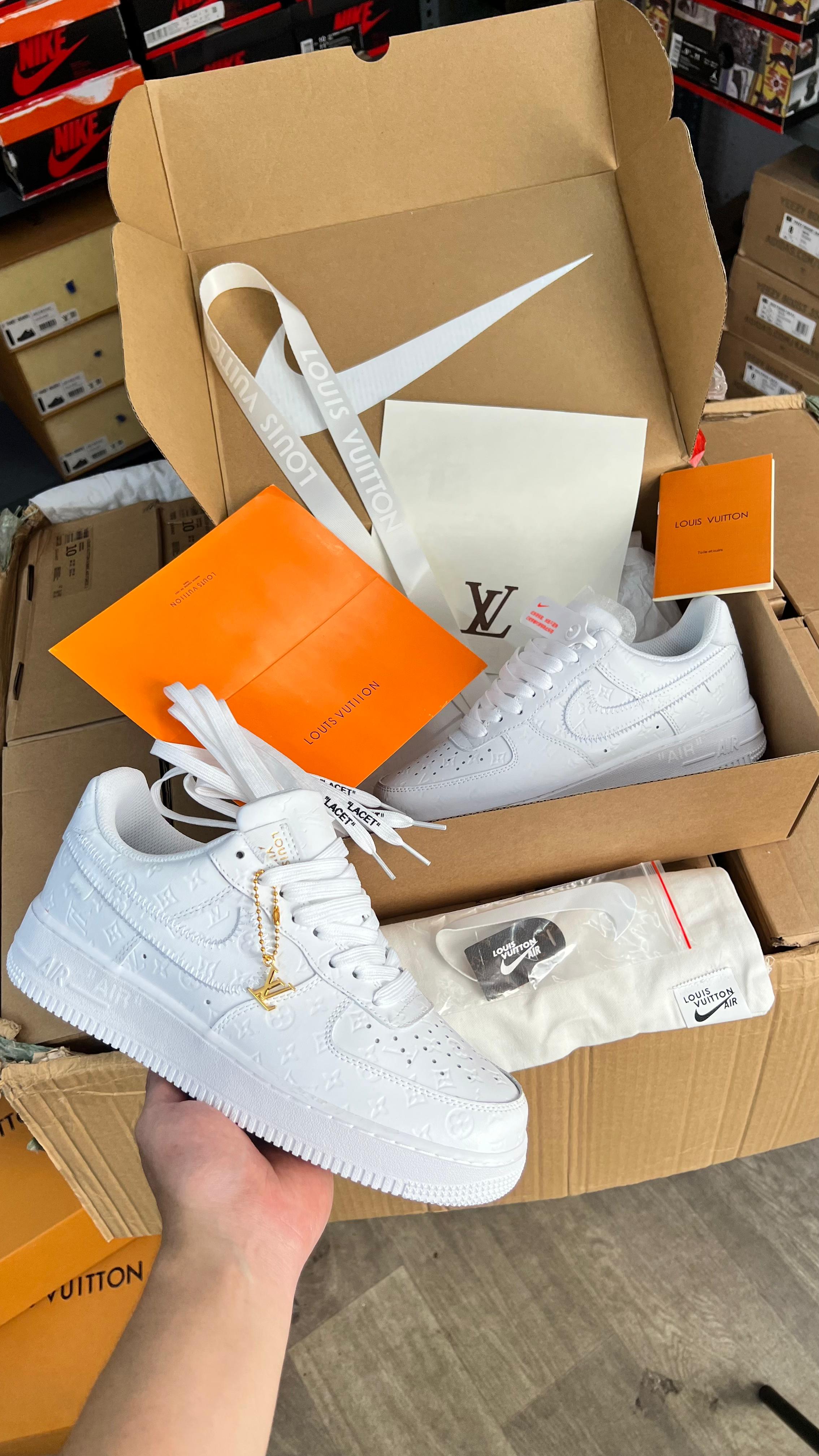 Louis Vuitton x Nikee Virgil Abloh Damier Azur Monogram X AirForce 1